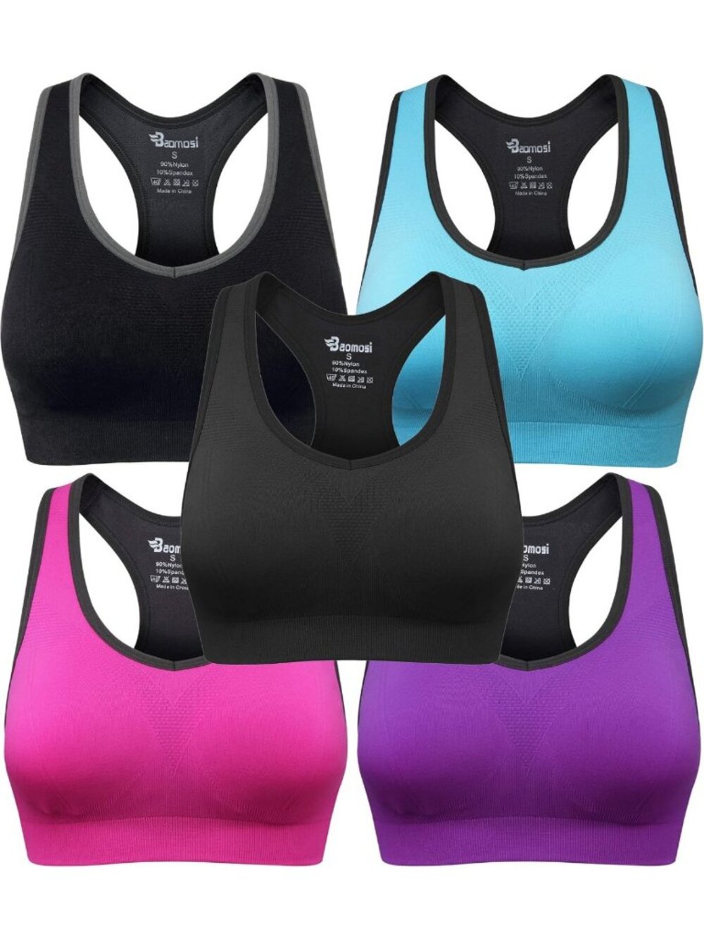 High Impact Seamless Racerback Sports Bra for Yoga, Gym & Fitness Workouts